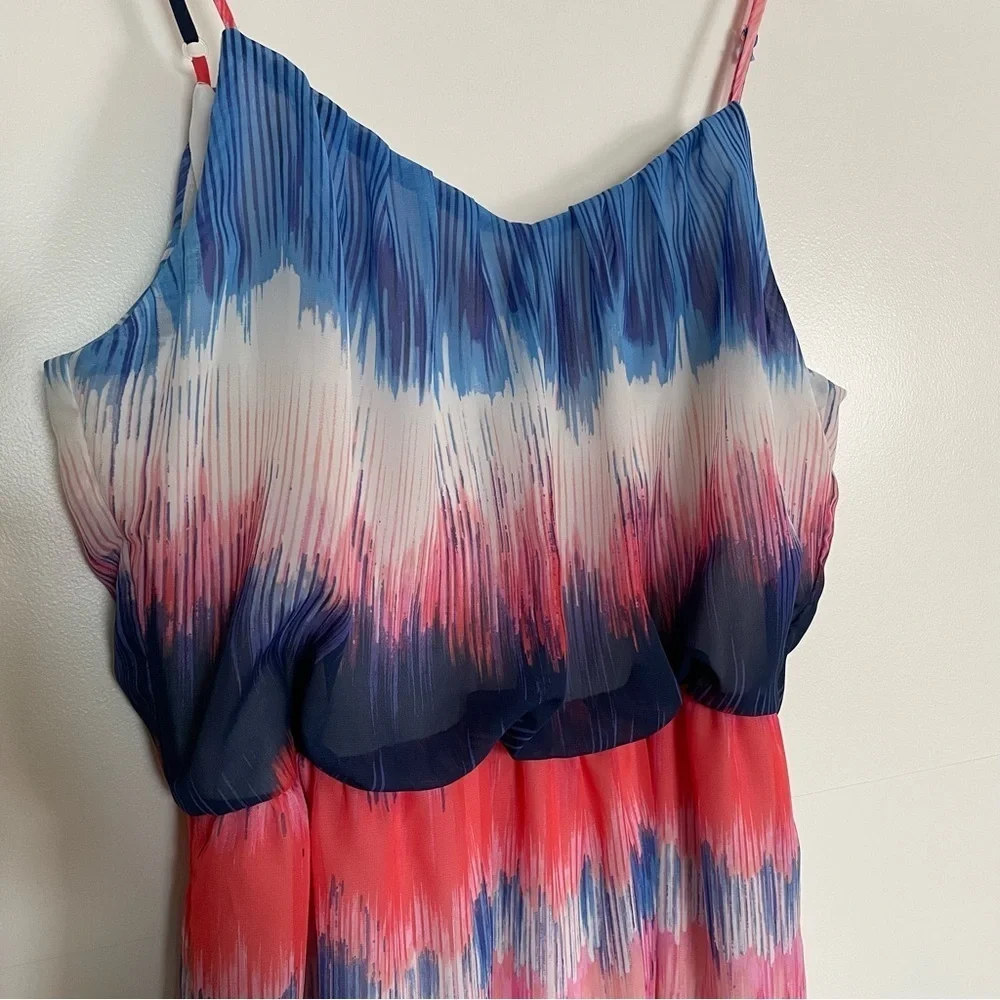 Bisou Bisou Colorful Tie-Dye Ombré Maxi Dress Size 16